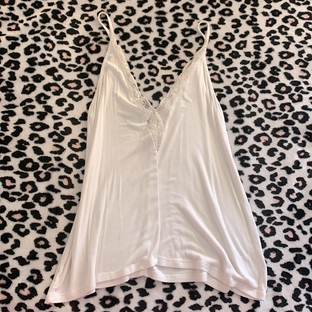 Soft & Sexy Rib lace v cut flowy tank